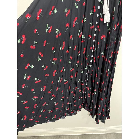 Cherries Cherry Girl Cottagecore Romantic Boho Maxi Dress Whimsigoth Y2K Pin Up - Picture 7 of 16